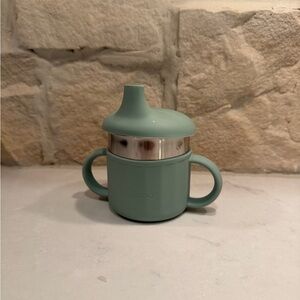 Sage Green Toddler Stainless Steel Sippy Cup with Handles